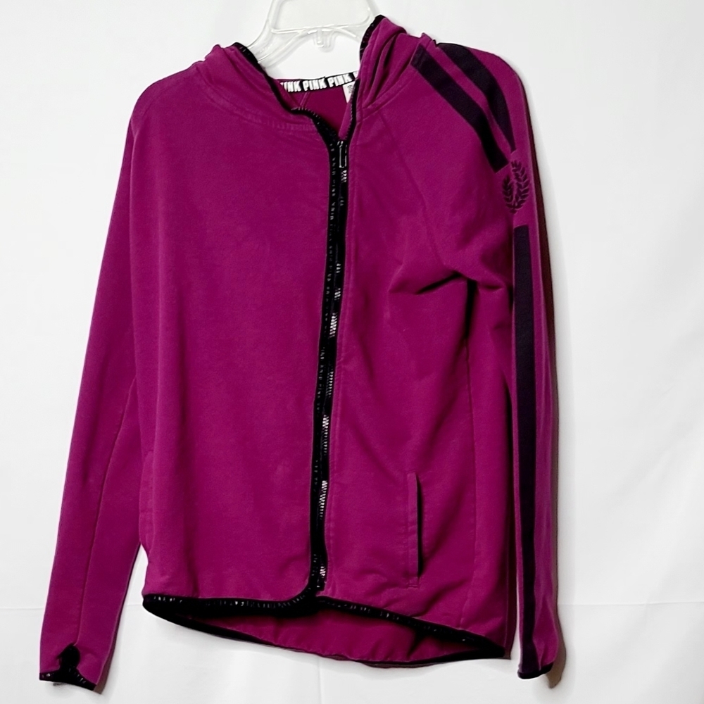 Victoria Secret Pink zip up hooded sweatshirt sz M